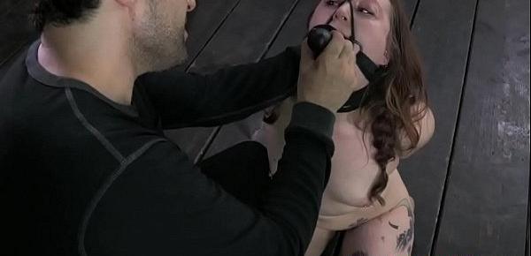  BDSM sub Mollie Rose fucked with dildo